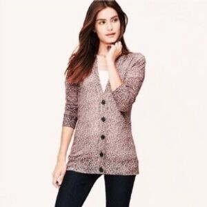 NWT Ann Taylor LOFT Leopard Button Up Cardigan Sweater Medium Petite MP NWT